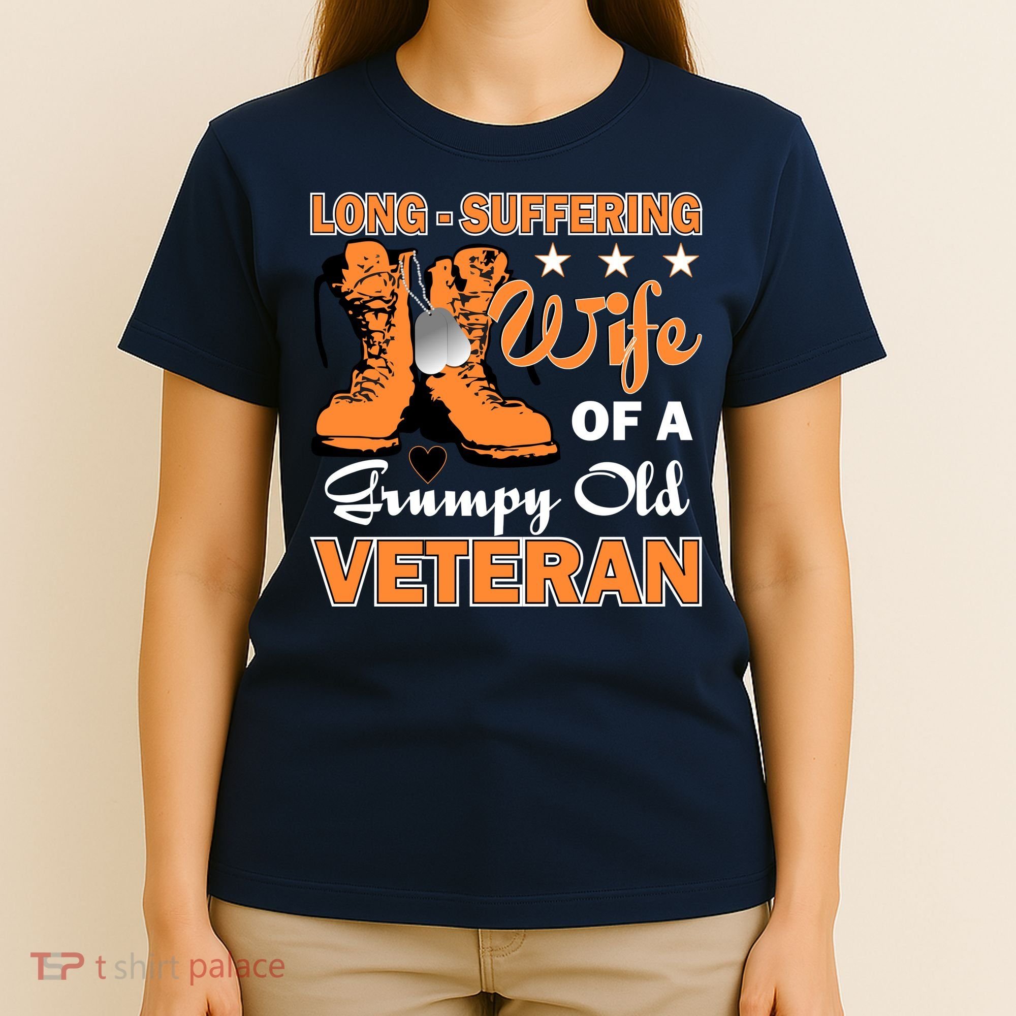 Long-Suffering Wife Of A Grumpy Old Veteran T-Shirt