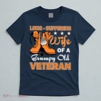 Long-Suffering Wife Of A Grumpy Old Veteran T-Shirt thumb 5