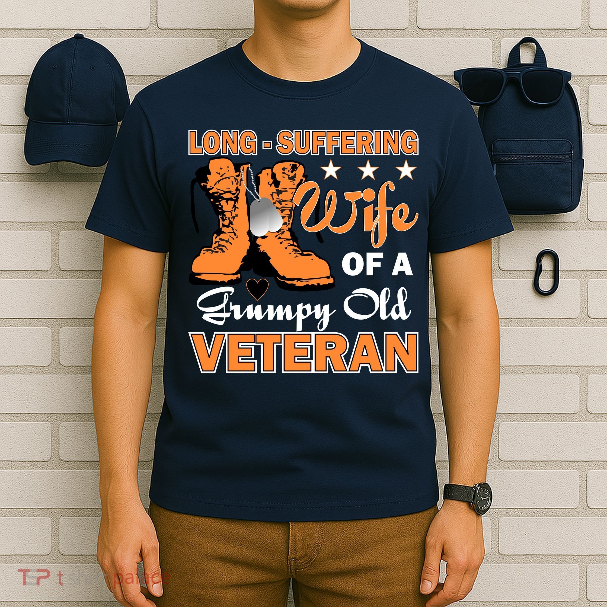 Long-Suffering Wife Of A Grumpy Old Veteran T-Shirt