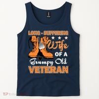 Long-Suffering Wife Of A Grumpy Old Veteran Tank Top thumb 2