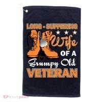 Long-Suffering Wife Of A Grumpy Old Veteran Golf Towel thumb 0