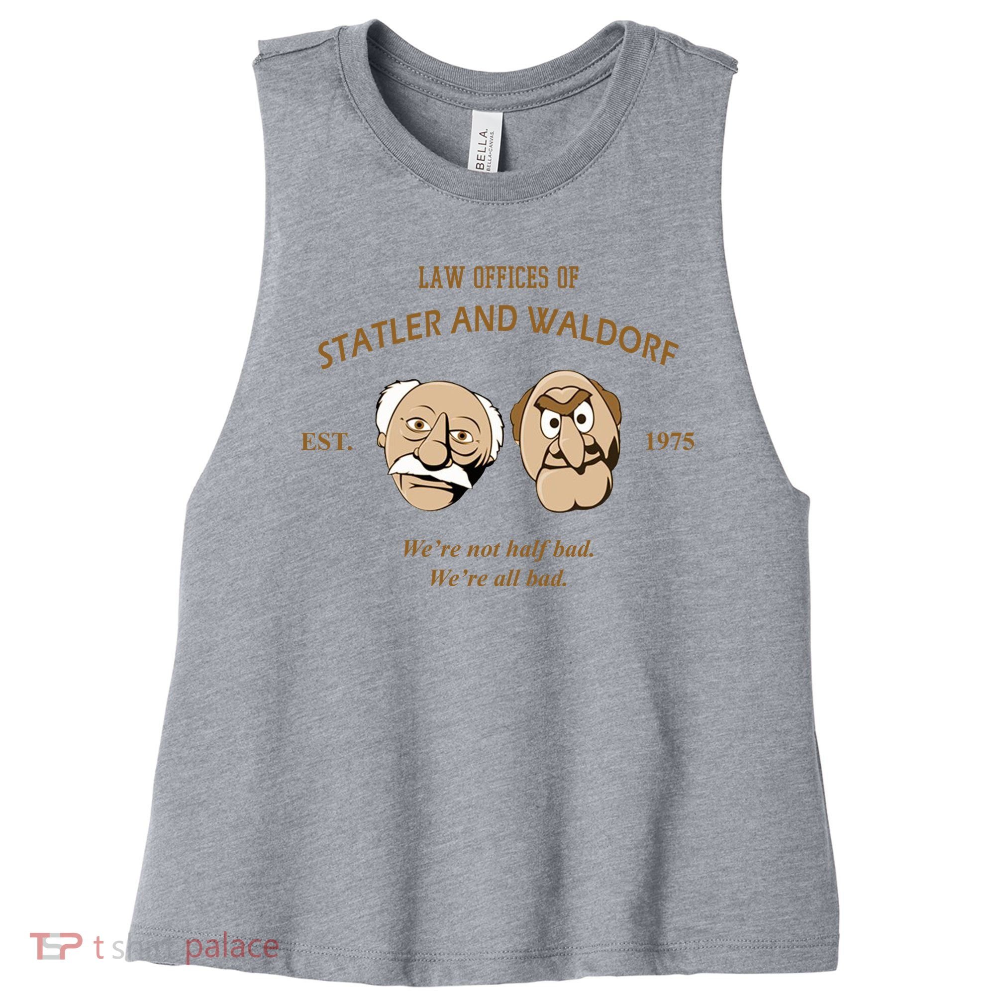 Law Offices Of Statler And Waldorf Est 1975 Women's Racerback Cropped Tank