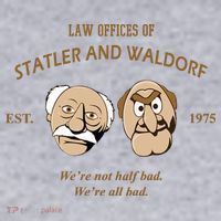 Law Offices Of Statler And Waldorf Est 1975 Women's Racerback Cropped Tank thumb 2