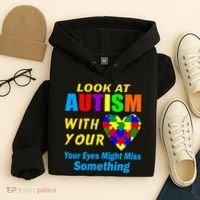 Look At Autism With Your Heart Hoodie thumb 4