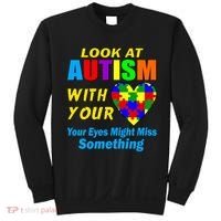 Look At Autism With Your Heart Sweatshirt thumb 0