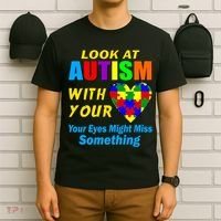 Look At Autism With Your Heart T-Shirt thumb 6