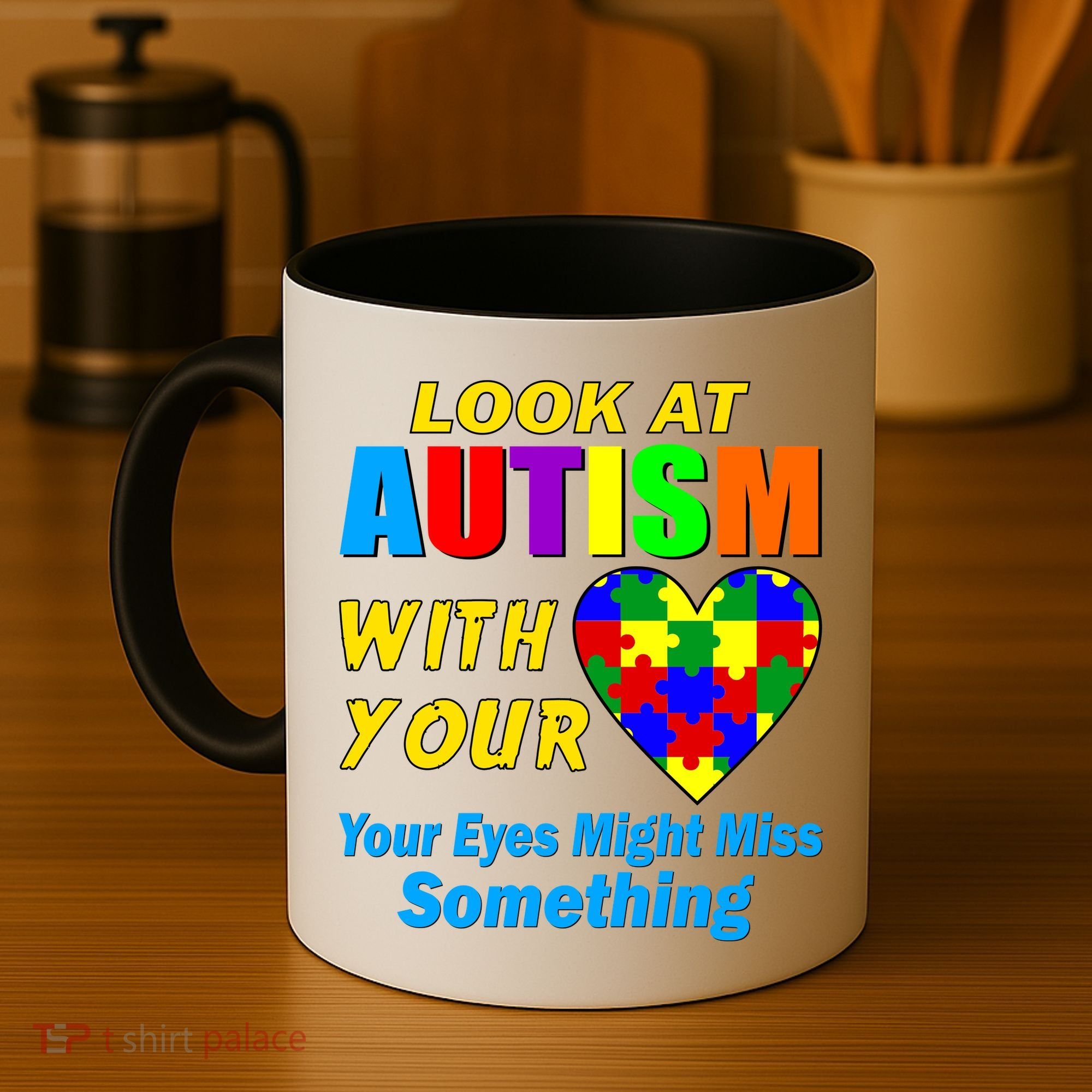 Look At Autism With Your Heart Coffee Mug