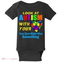 Look At Autism With Your Heart Baby Bodysuit thumb 0