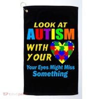 Look At Autism With Your Heart Golf Towel thumb 0
