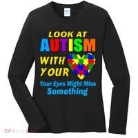 Look At Autism With Your Heart Women's Long Sleeve Shirt thumb 0