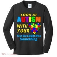 Look At Autism With Your Heart Kids Long Sleeve Shirt thumb 0