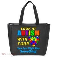 Look At Autism With Your Heart Tote Bag thumb 0
