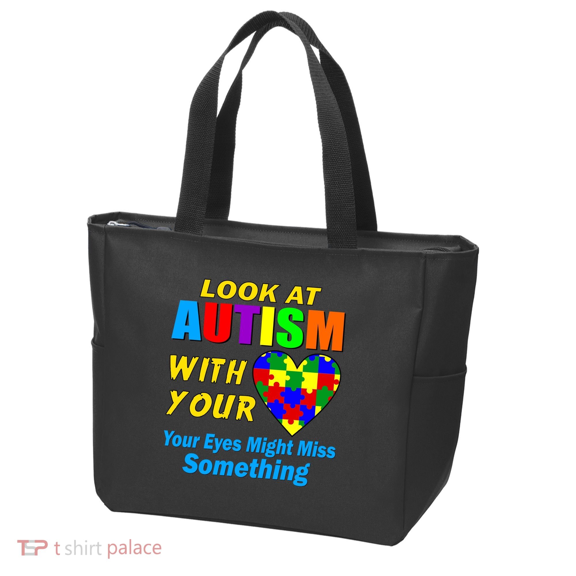 Look At Autism With Your Heart Tote Bag