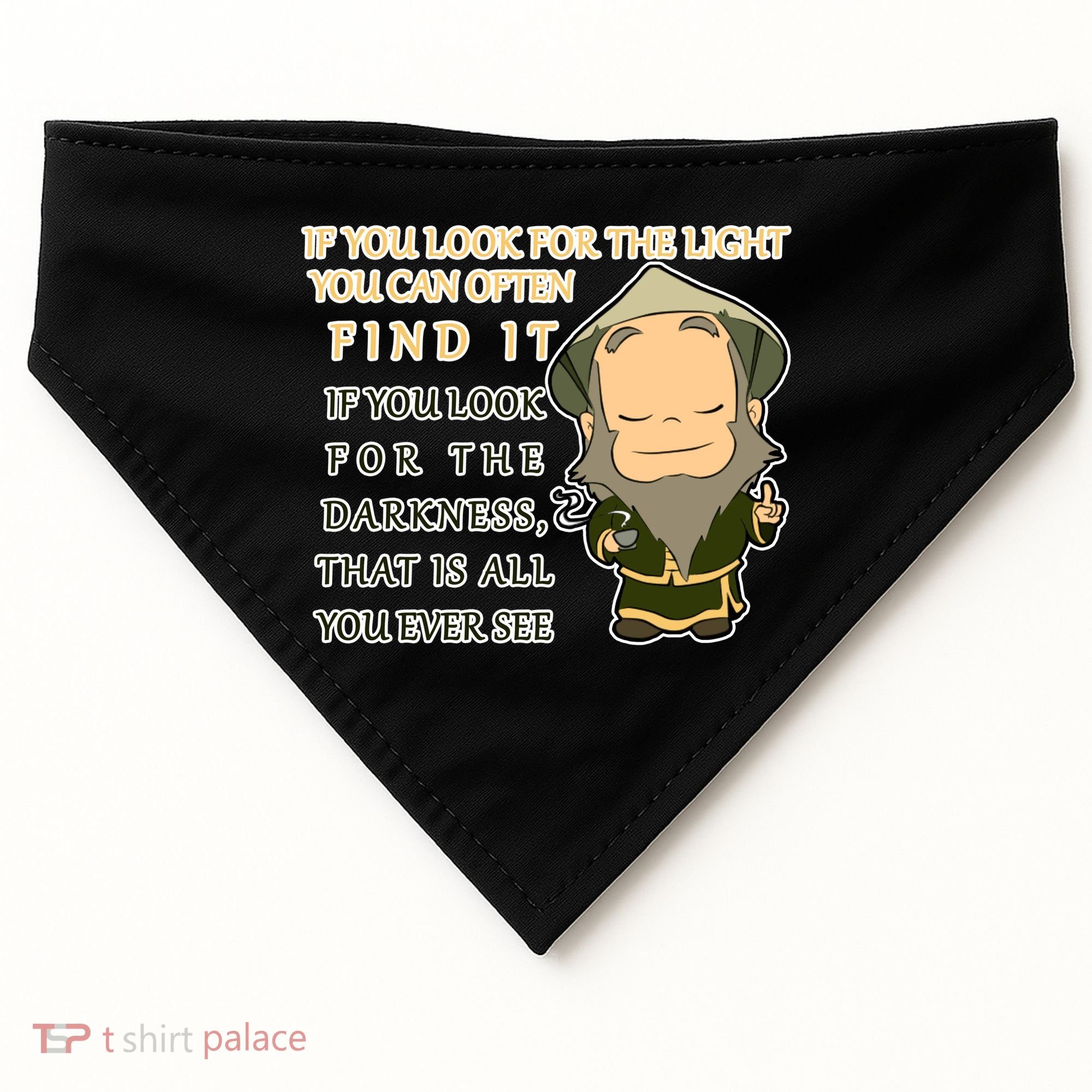 Look For The Light Not Darkness Uncle Iron Quote USA-Made Doggie Bandana