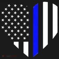 Love Our Police Officer US Flag Heart Thin Blue Line Women's Hoodie thumb 2