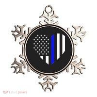 Love Our Police Officer US Flag Heart Thin Blue Line Ornament thumb 0