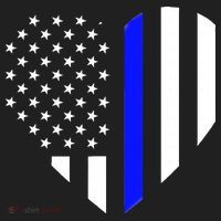 Love Our Police Officer US Flag Heart Thin Blue Line Hat thumb 2