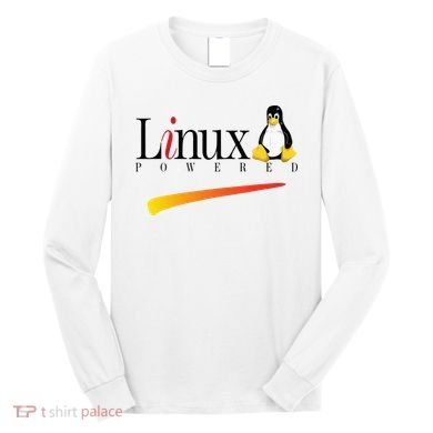 Linux Os Powered By Linux Tux Penguin Long Sleeve Shirt