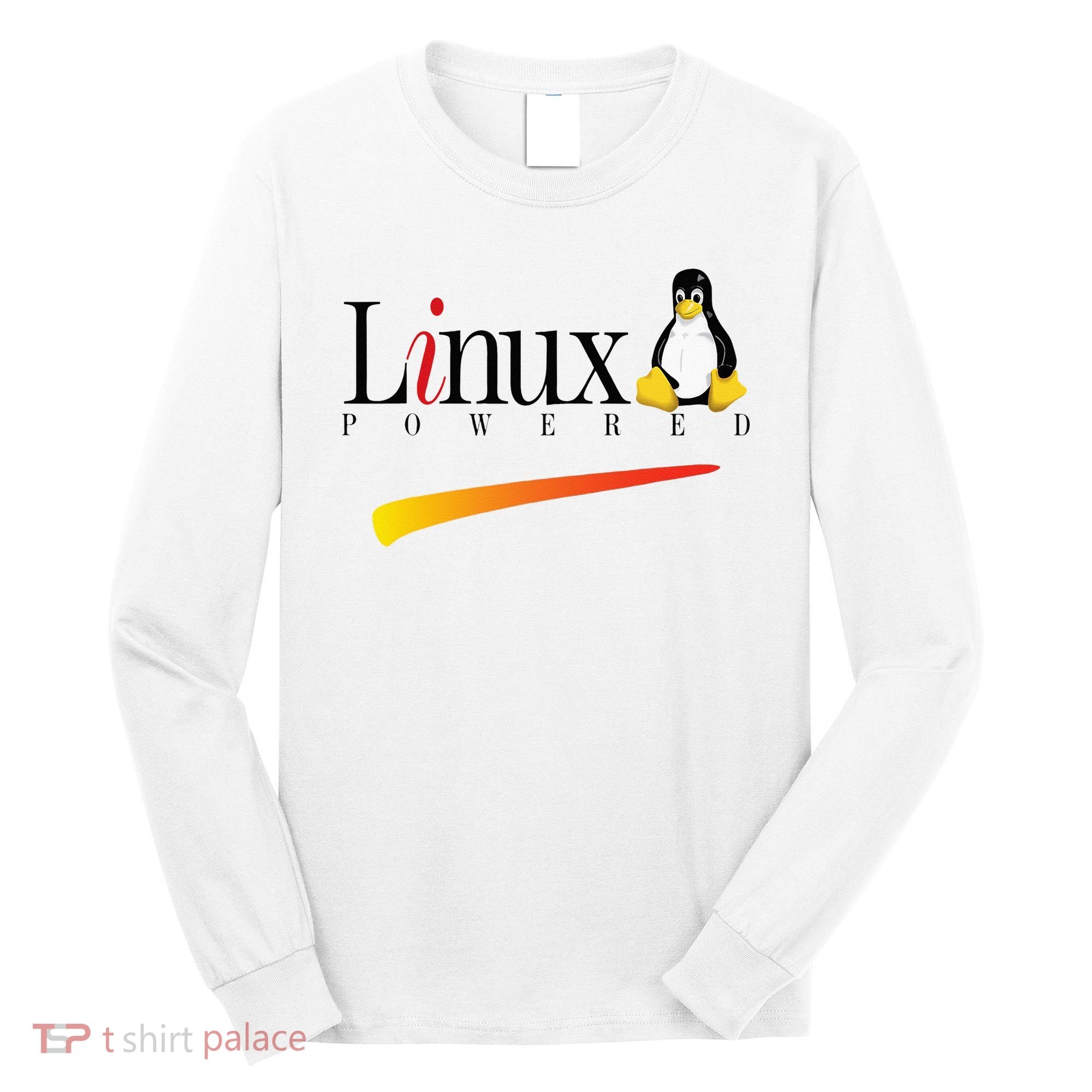Linux Os Powered By Linux Tux Penguin Long Sleeve Shirt