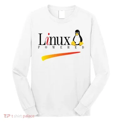 Linux Os Powered By Linux Tux Penguin Long Sleeve Shirt