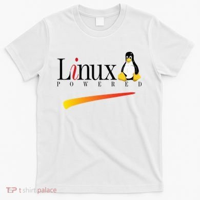 Linux Os Powered By Linux Tux Penguin T-Shirt