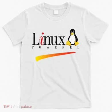 Linux Os Powered By Linux Tux Penguin T-Shirt