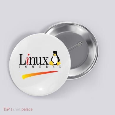 Linux Os Powered By Linux Tux Penguin Button
