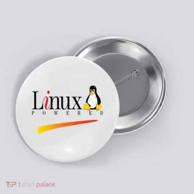 Linux Os Powered By Linux Tux Penguin Button