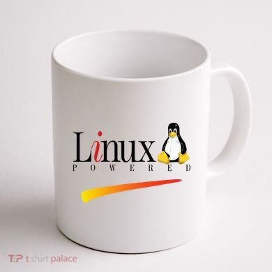 Linux Os Powered By Linux Tux Penguin Coffee Mug back
