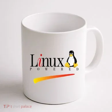 Linux Os Powered By Linux Tux Penguin Coffee Mug back