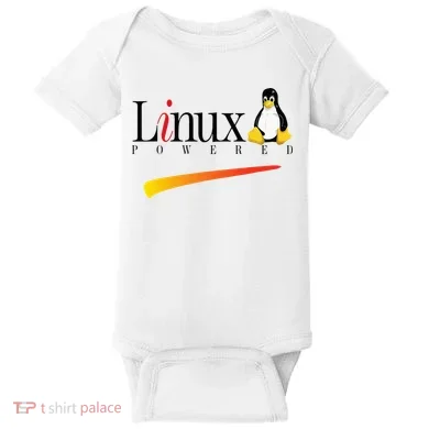 Linux Os Powered By Linux Tux Penguin Baby Bodysuit