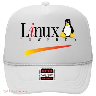 Linux Os Powered By Linux Tux Penguin Hat