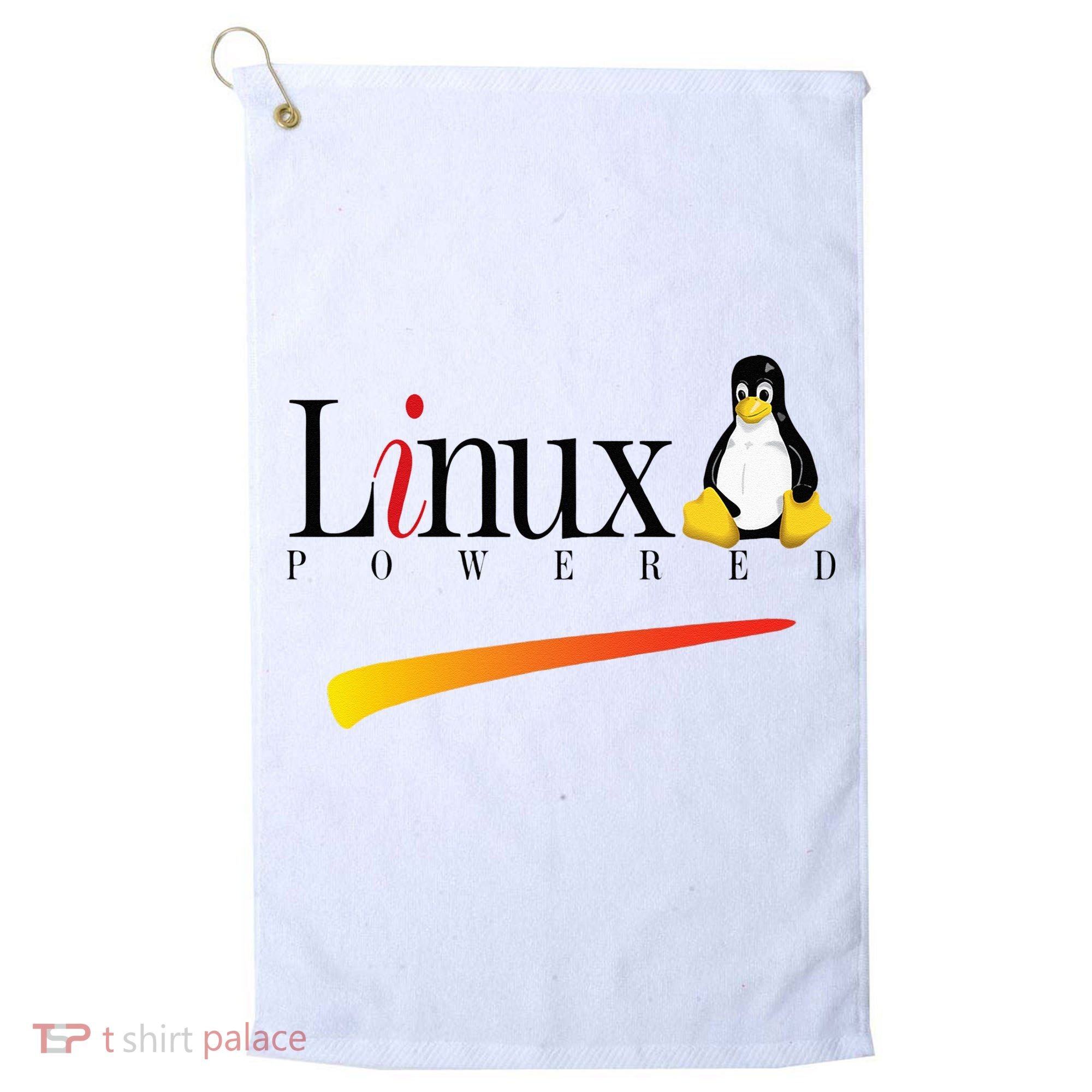 Linux Os Powered By Linux Tux Penguin Golf Towel