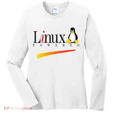 Linux Os Powered By Linux Tux Penguin Women's Long Sleeve Shirt