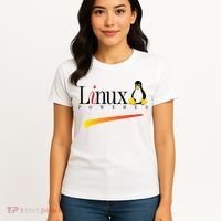 Linux Os Powered By Linux Tux Penguin Women's T-Shirt thumb 4