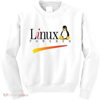 Linux Os Powered By Linux Tux Penguin Kids Sweatshirt