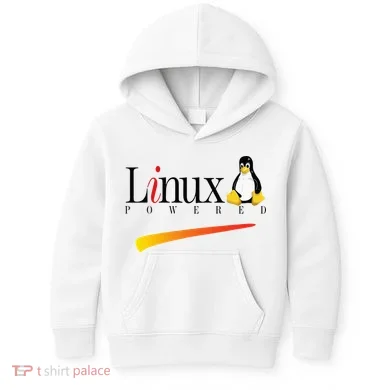 Linux Os Powered By Linux Tux Penguin Kids Hoodie