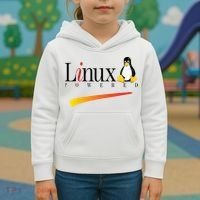 Linux Os Powered By Linux Tux Penguin Kids Hoodie thumb 3