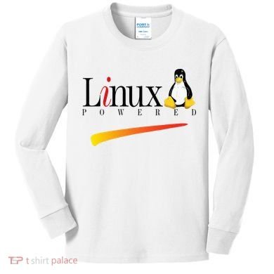 Linux Os Powered By Linux Tux Penguin Kids Long Sleeve Shirt