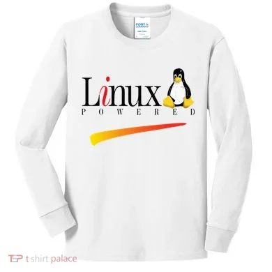 Linux Os Powered By Linux Tux Penguin Kids Long Sleeve Shirt