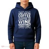Lord Give Me Coffee And Wine Kids Hoodie thumb 4