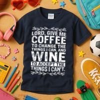 Lord Give Me Coffee And Wine Kids T-Shirt thumb 3
