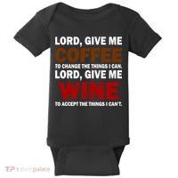 Lord Give Me Coffee Wine Baby Bodysuit thumb 0