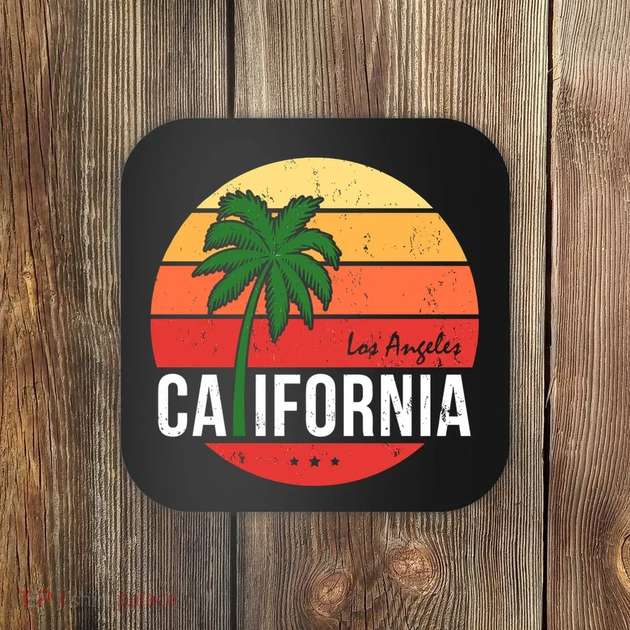 Los Angeles California Retro Circle Coaster