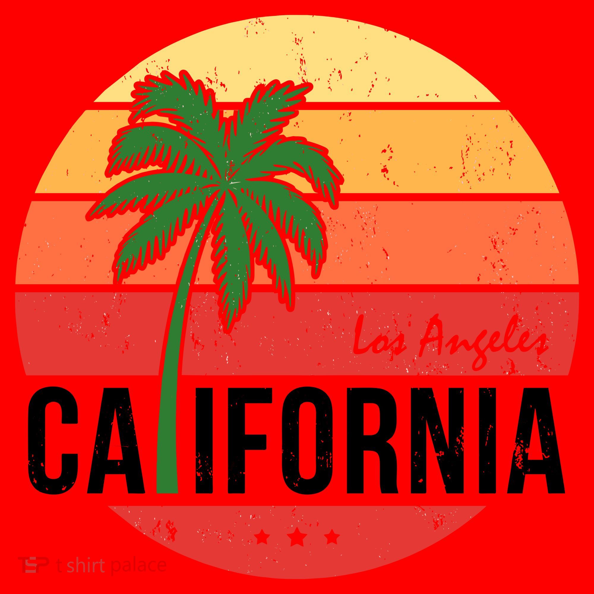 Los Angeles California Retro Circle Santa Hat