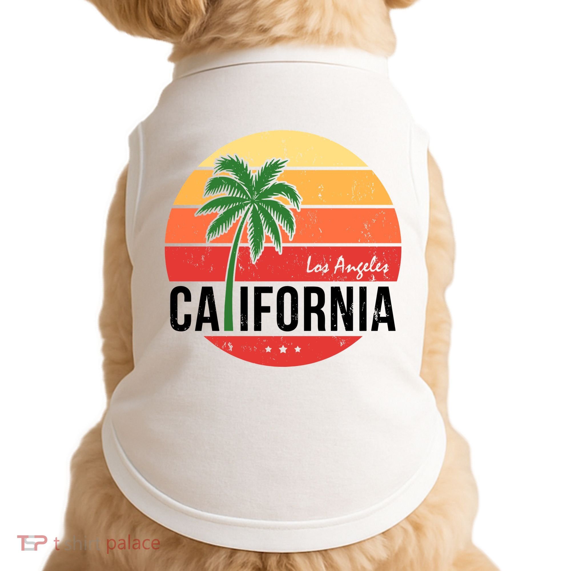 Los Angeles California Retro Circle Doggie Tank