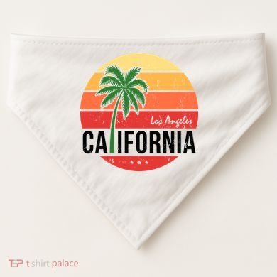 Los Angeles California Retro Circle USA-Made Doggie Bandana
