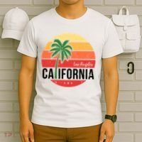 Los Angeles California Retro Circle T-Shirt thumb 6