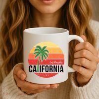 Los Angeles California Retro Circle Coffee Mug thumb 3