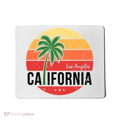 Los Angeles California Retro Circle Mousepad